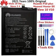 Hua Wei Original 3750mAh HB386589ECW Battery For Huawei P10 plus Honor 8X View 10 V10 BKL-L09 BKL-AL20 BKL-AL00 Batteries +Tools
