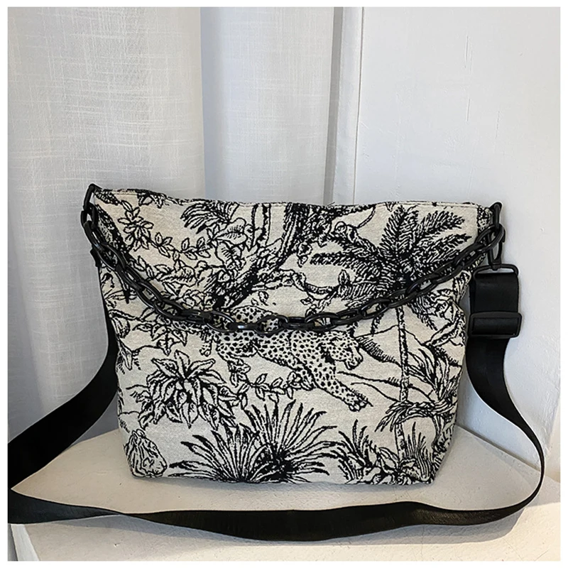 

Purses and Handbags Luxury Designer 2021 Summer New Fashion Hand-held Retro Large-capacity Canvas Material Shoulder Bag