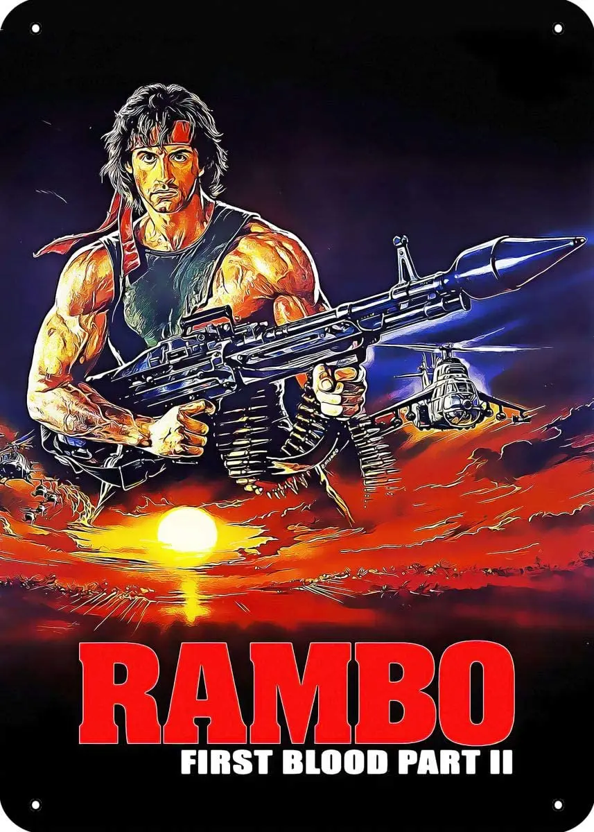 

Rambo II Movie Metal Tin Sign 12 "X 8" Wall Arts