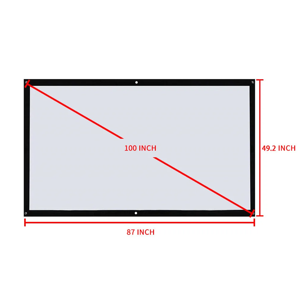 Портативный тканевый проекционный экран 120 дюймов складной 3D HD для домашнего