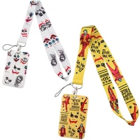 fd0617 clown movies lanyard for keys mobile phone hang rope keycord usb id card badge holder keychain diy lanyards for friends
