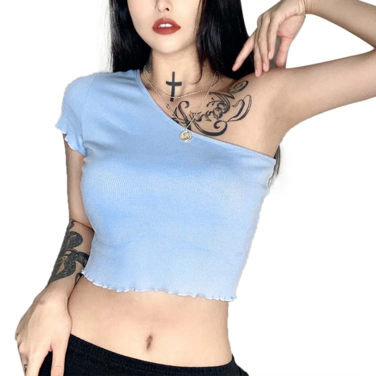 Новое поступление женские летние косая майка с открытыми плечами женский