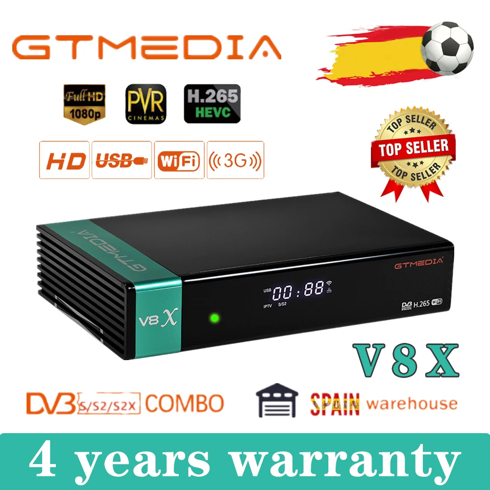 Лидер продаж спутниковый ресивер gtmedia v8x встроенный Wi Fi обновленный от v8 nova v9