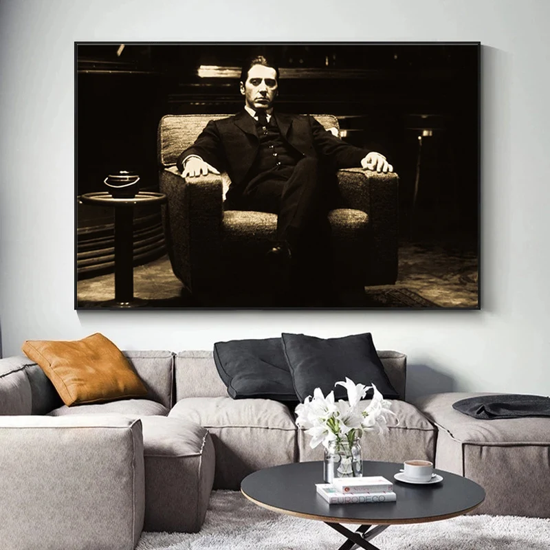 

Godfather Al Pacino Vintage Movie Wall Black And White Posters And Prints Godfather Canvas Art Paintings For Living Room Decor