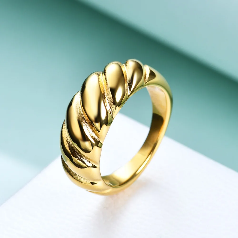 

Кольцо из нержавеющей стали для мужчин и женщин, поворотное простое Золотое Ювелирное Украшение в стиле панк, подарок на вечеринку