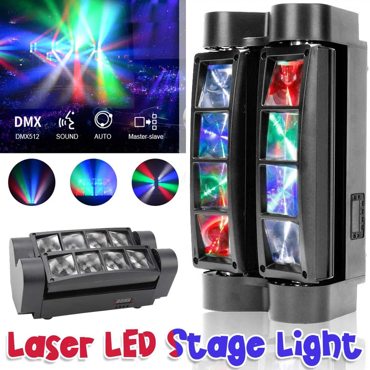 

Вращающасветодиодный светодиодная лампа, миниатюрный светильник с вращающимся лучом, активацией звуком, 90 Вт, RGBW, для дискотек, караоке, веч...