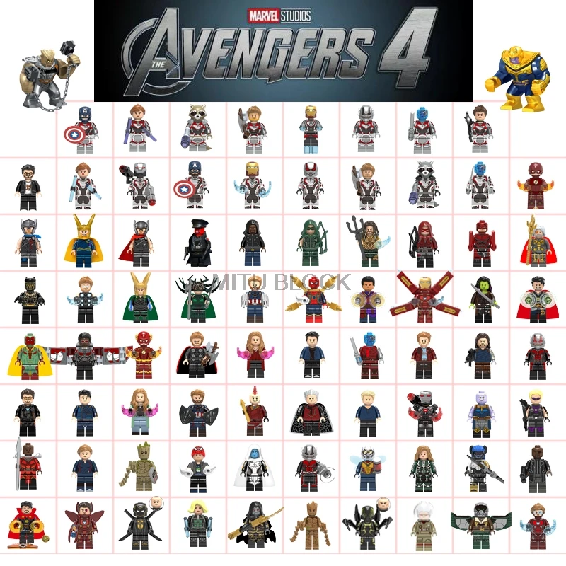 Классический Мстители 4 эндигра фигурки танос Тор енот Hawkeye War машина Черная овда Туманность муравей строительные блоки Подарки Игрушка