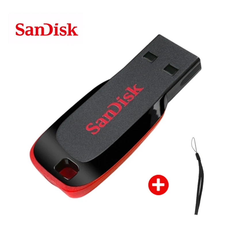 

100% Original SanDisk Cruzer Blade CZ50 USB Flash Drive 128GB 64GB 32GB 16GB Pen Drive USB 2.0 Support official verification