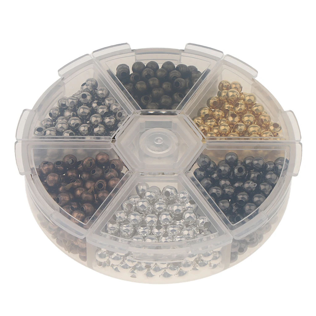 

948pcs Spacer Beads Loose Spacer Jewelry Findings 4mm Assorted 6 Color Mixed