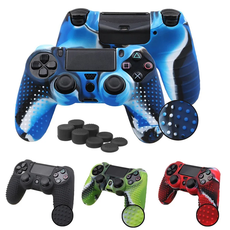 

4 Colors Anti-slip Camouflage Silicone Cover Skin Case for Sony PlayStation Dualshock 4 PS4 DS4 Pro Slim Controller & Stick Grip