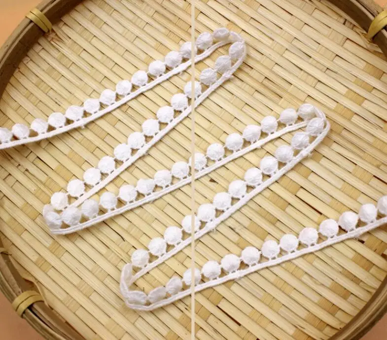 5 метров бежево-белая Изысканная Высококачественная хлопковая кружевная лента