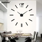 Современные настенные часы munsein, бесшумные кварцевые часы большого размера сделай сам с 3d-цифрами и наклейкой на стену для домашнего декора