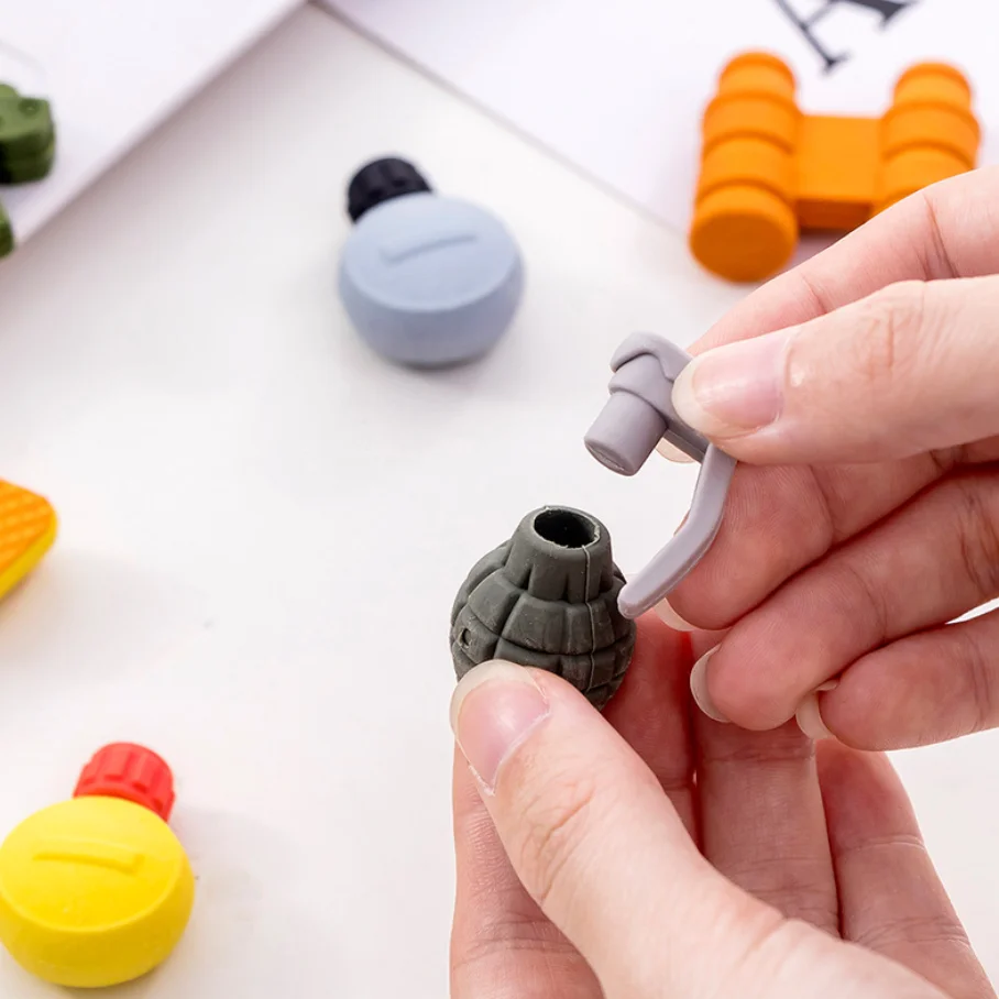 Милый пистолет телескоп оружие игрушки ручки Ластик kawaii карандашные Ластики для