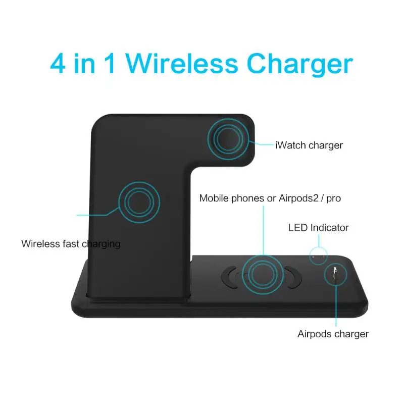 

Three In One Wireless Charger 15W For Apple Watch Headset Huawei Mobile Phone Multi Function Four In One Folding Bracket
