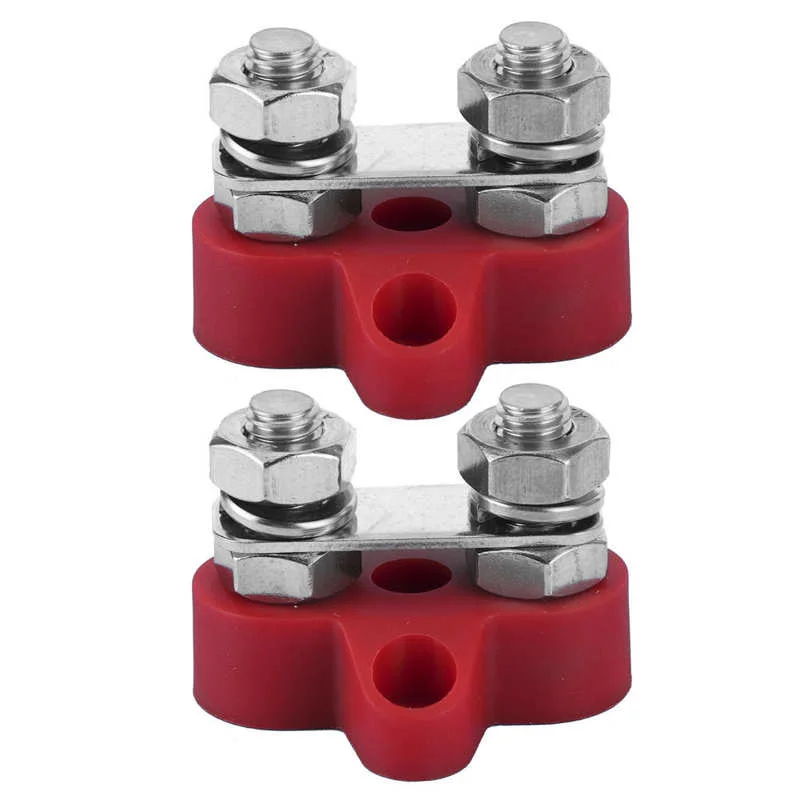 

2pcs 5/16in M8 Terminal Stud Red Heavy Duty Wiring Junction Block Parts for 12-48V Trucks RVs Boats Auto accessories