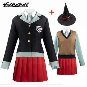 Костюм для косплея Danganronpa V3 Himiko Yumeno, школьная форма для девочек, женский наряд, костюм с юбкой для Хэллоуина, куртка + рубашка + Волшебная Шляпа