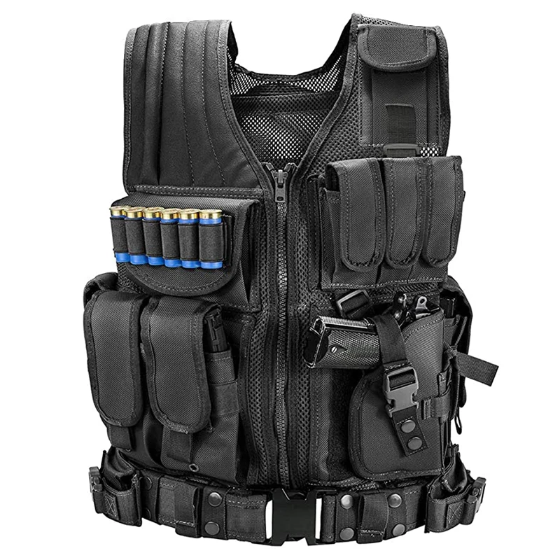 

Tactical Vest Military Combat Armor Vests Mens Tactical Hunting Vest Army Adjustable Armor Outdoor CS Training Vest Airsoft