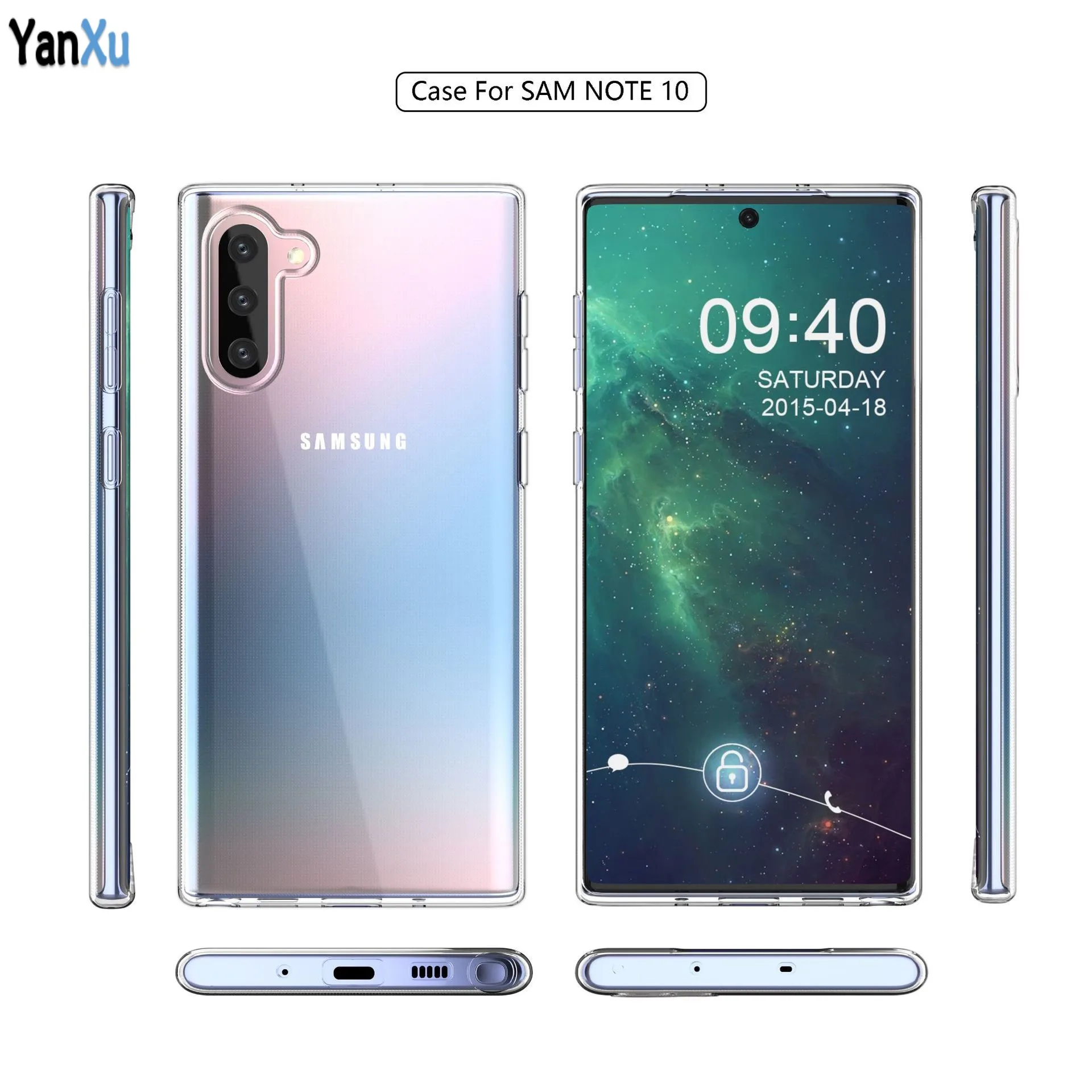 

100Pcs Ultra-thin Clear Soft TPU Phone Case For Samsung S10 S9 S8 Plus Note 10 9 M20 A30 Silicone Shockproof Protect Cover Capa