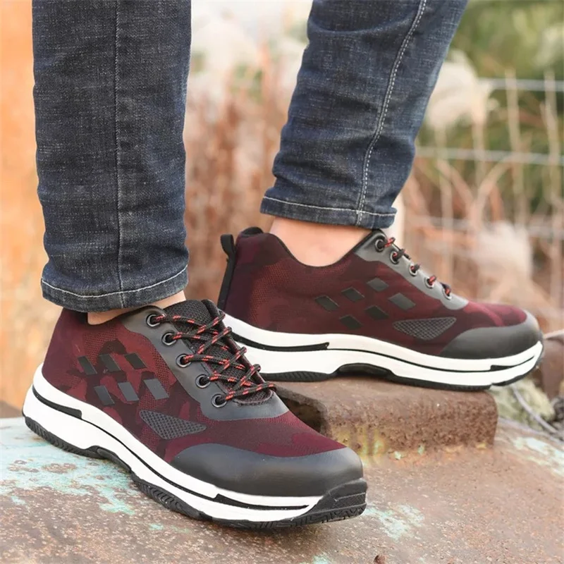Новые защитные кроссовки мужские летние тонкие рабочие ботинки с перфорацией