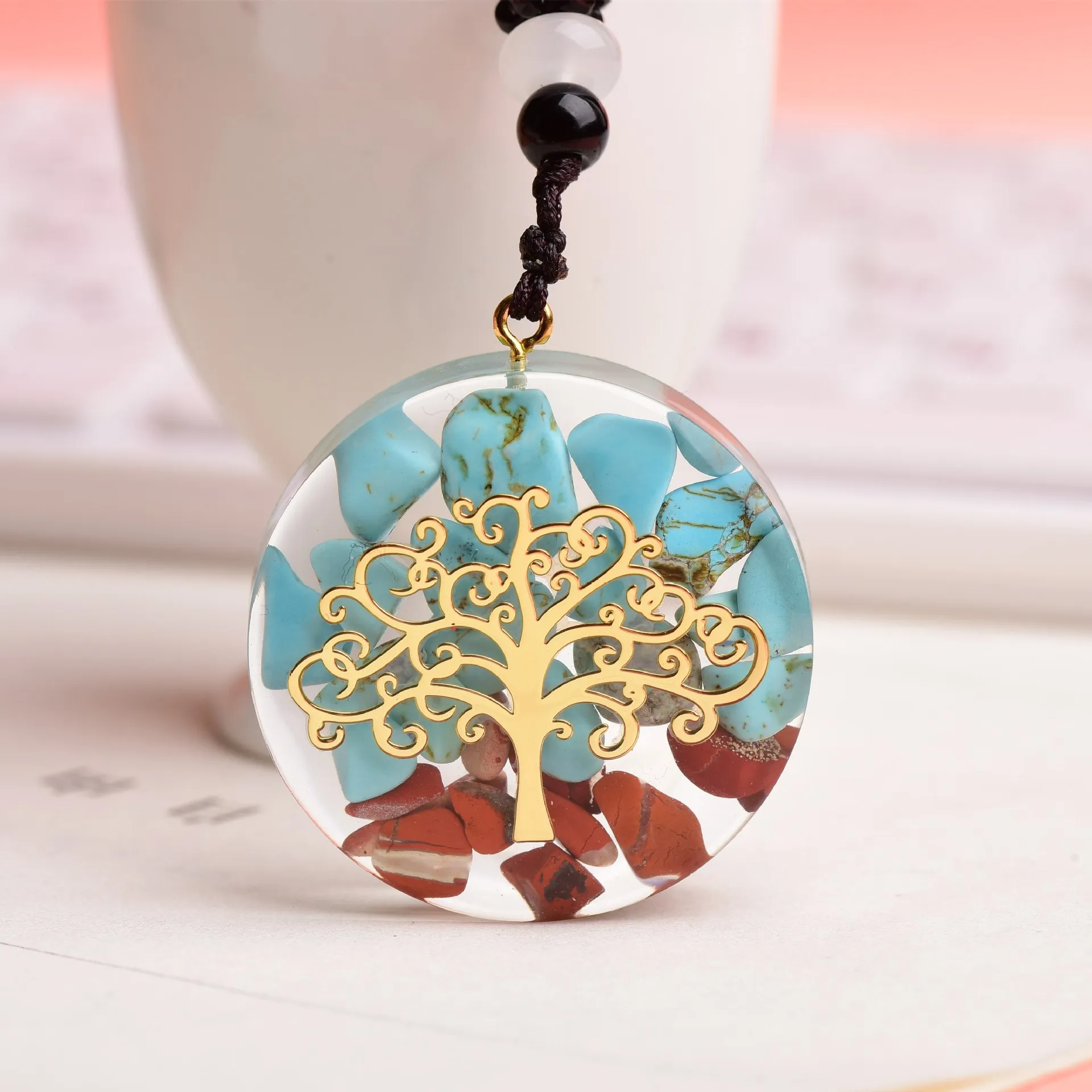 

Orgonite Pendant Necklaec Luxury Tree Of Life Energy Crystal Healing Reiki Chakra Yoga Meditation Orgone Pendant
