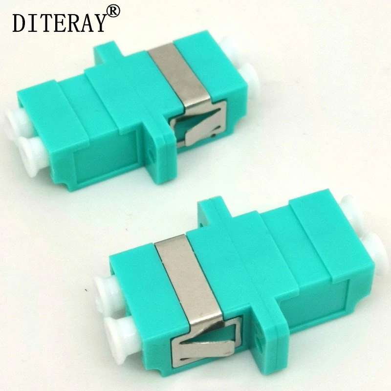 Multimodo do Acoplador do Aqua do Adaptador Ótica do lc dx da Fibra Conector Multimodo Duplex Om3 Upc