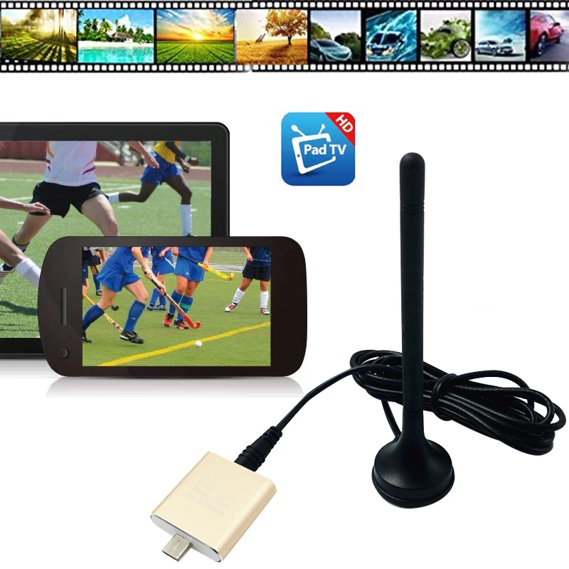 DVB-T2 HD цифровой ТВ-тюнер спутниковый приемник планшет Pad TV HDTV ключ с микро USB для Android мобильного телефона и ipad видео