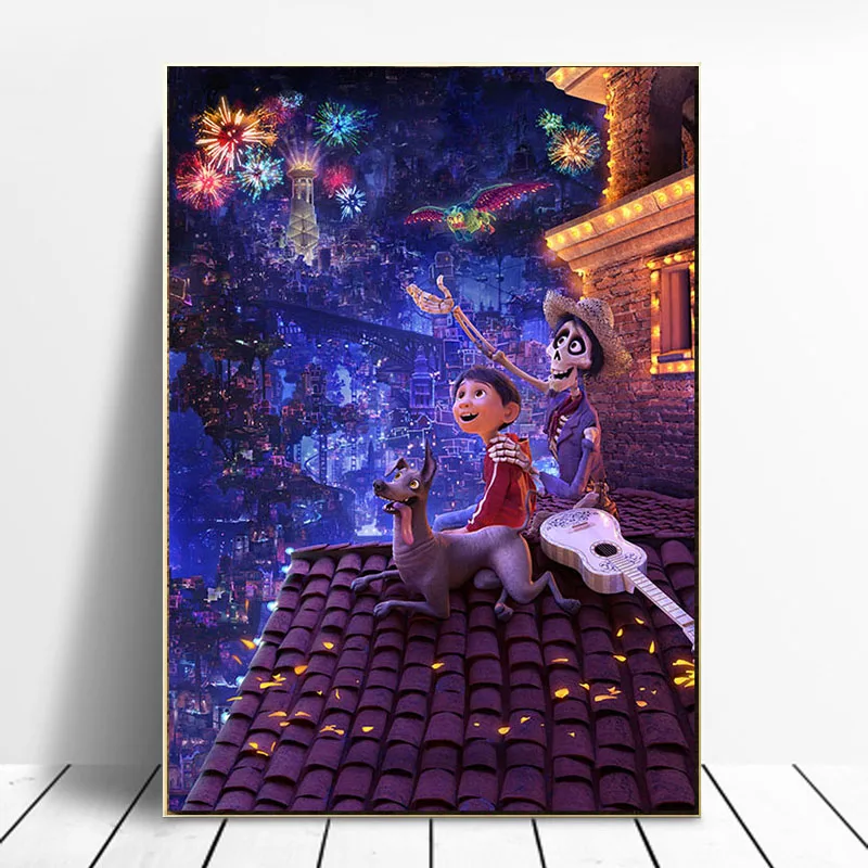 Картины на холсте из аниме Disney Coco Классические Мультяшные кинопостеры и