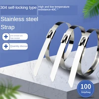 304 stainless steel strapsself locking high temperature resistant cable ties 100pcs 304 stainless steel cable ties width 4 6m