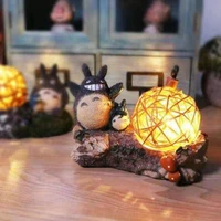 spirited away totoro night light figures model toy led toy anime totoro star resin home decoration kids toys gift