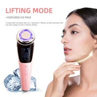5 in 1 led skin tightening device ems microcurrent face lifting machine facial vibration massager hot cool facial beatuy massage