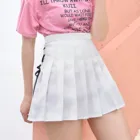 Летние женские юбки, модные однотонные корейские плиссированные юбки с высокой талией, облегающая Антибликовая короткая юбка, трапециевидная мини-юбка для девочек