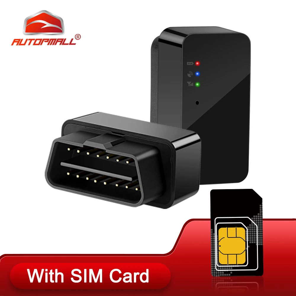 GPS Трекер OBD Автомобильный устройство отслеживания скорости с SIM