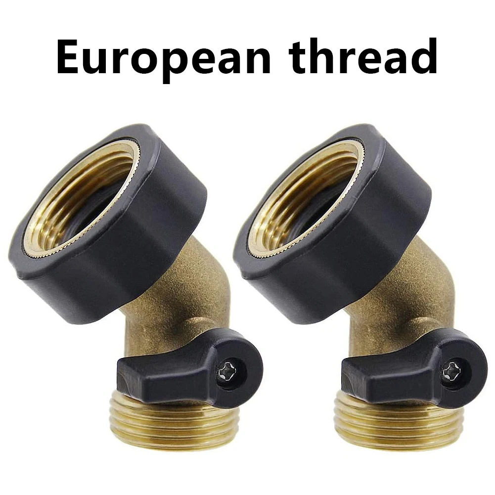 

2PC Hose Shut Off Coupling Valve 3/4inch Brass Heavy Duty Garden Elbow Connector Adapter For Water Irrigation Pipe Adaptor Barb