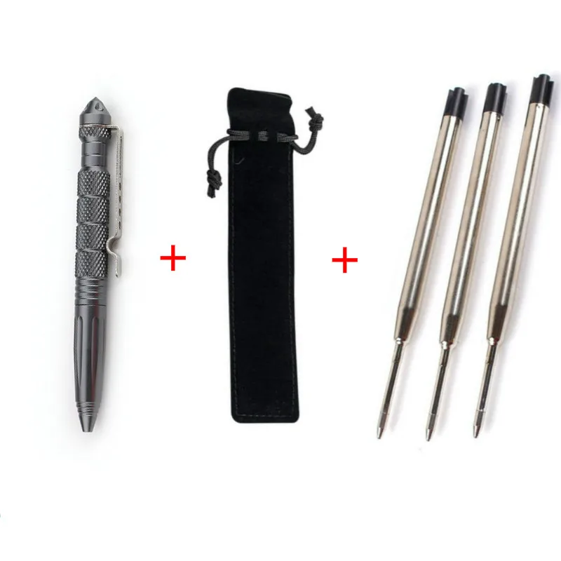

High quality defensive tactical pen self-defense pen multi-function aviation aluminum alloy non-slip portable camping ball pen