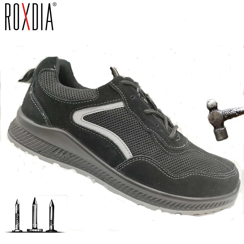 Drop shipping 6KV insulation men safety shoes steel toe cap breathable leather mesh work sneakers plus size ROXDIA RXM263 | Обувь
