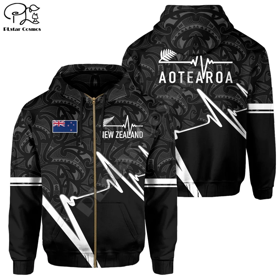 

NewFashion NewZealand Maori Tribe Aotearoa Country Flag Tattoo Autumn Tracksuit Men/Women Harajuku Streetwear 3DPrint Hoodies D9
