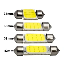 Bombilla LED COB C5W para coche, luz Interior, lámparas de lectura para matrícula, 31mm, 36mm, 39mm, 41mm, 12V, 6500K, C10W, COB, 2 uds.