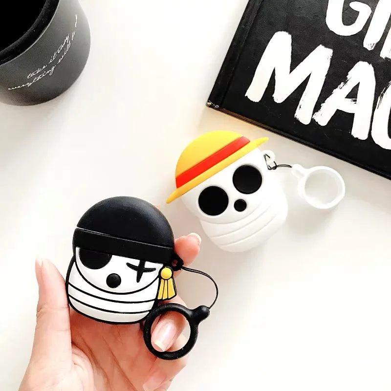 Для Apple AirPods 3D милый мультфильм японское аниме цельный череп пиратский чехол для