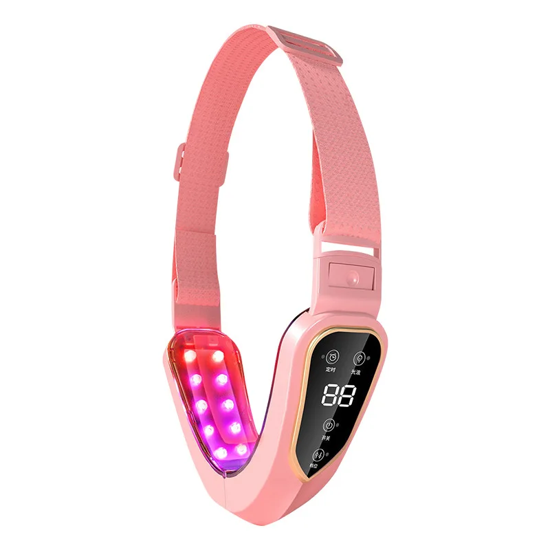 

New 5 Colors LED Photon Therapy V-face 12 Gears EMS Vibration Massager Double Chin Reduce Cheek Lifting Facial Tightening Device