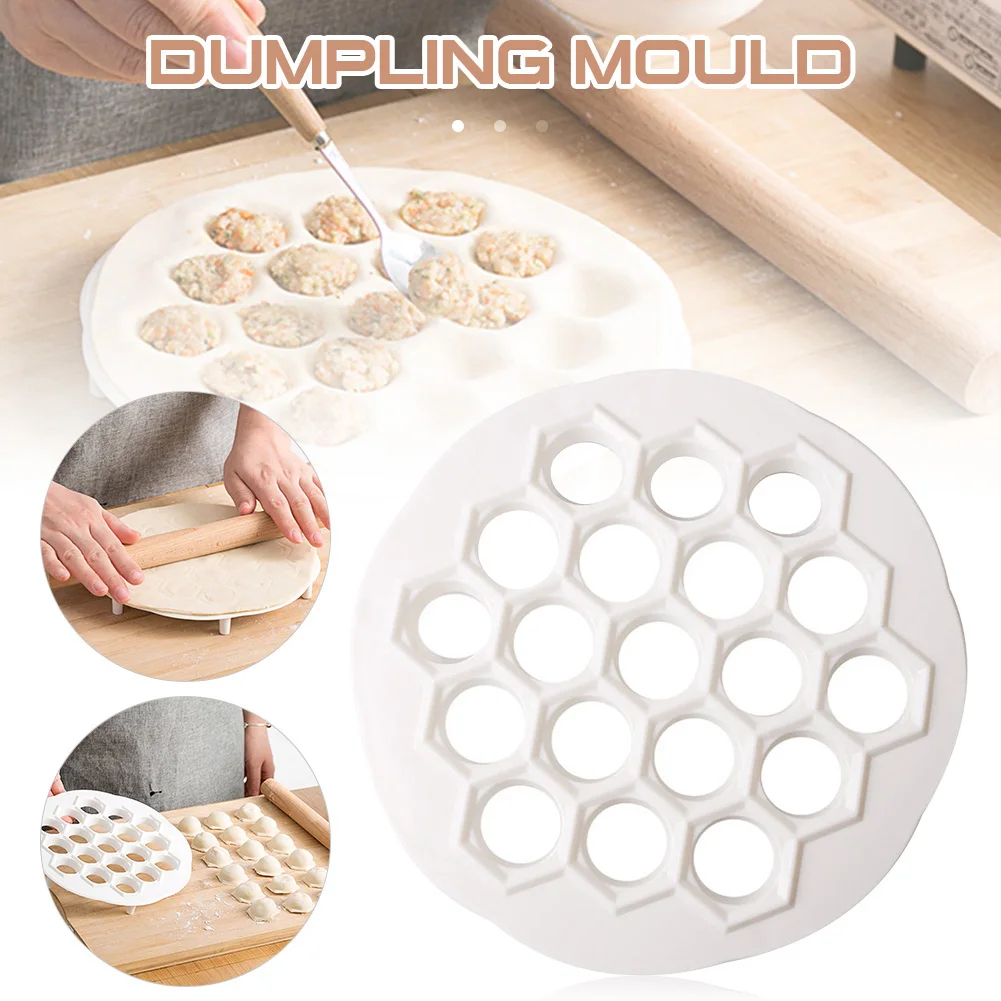

19 Holes Dumpling Maker Plastic Dough Press Ravioli Pelmeni Mold
