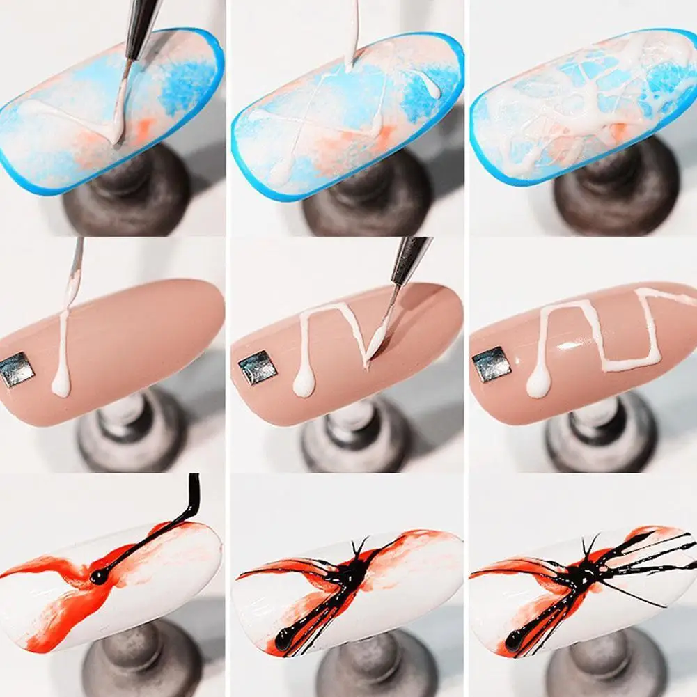 

3d Painting Nail Gel Spider Nail Art Polish Set Silk Uv Line Drawing Art Nail Lacquers Web Creative Creative Decor Liner Va S4X5