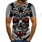 Летняя футболка 2020, мужская летняя футболка с 3D черепом ужасов, качественные Топы Camiseta с коротким рукавом и круглым вырезом, распродажа, рубашки в стиле хип-хоп
