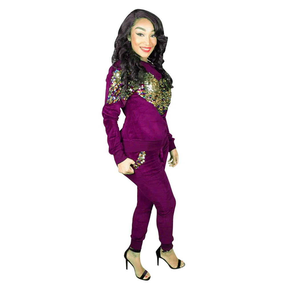 женские наборы Осенне-зимний женский Велюровый комплект из двух предметов