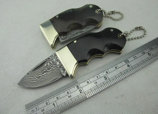 

Damascus steel camping hunting folding knife mountaineering outdoor fishing tools self-defense utility knife household low price