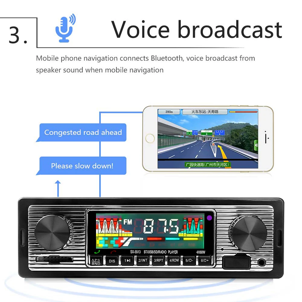Автомагнитола kebidu Автомобильный MP3-плеер с поддержкой Bluetooth AUX USB FM 12 В |