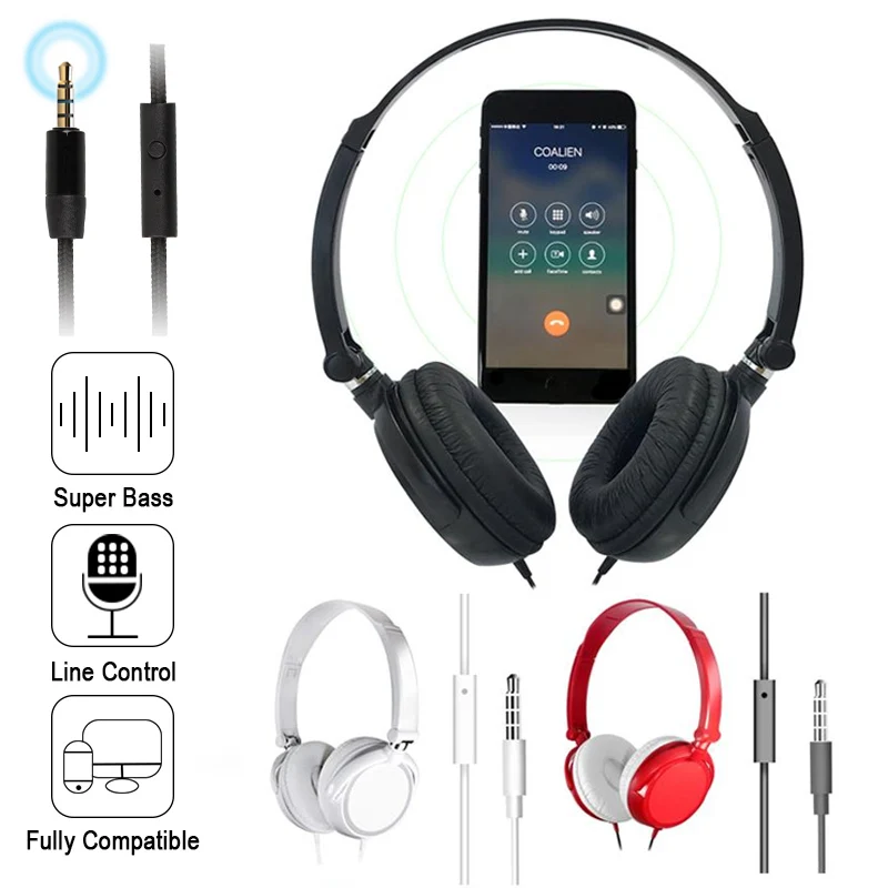 MVpower Складная Высокая звуковая Проводная головка наушники с басами