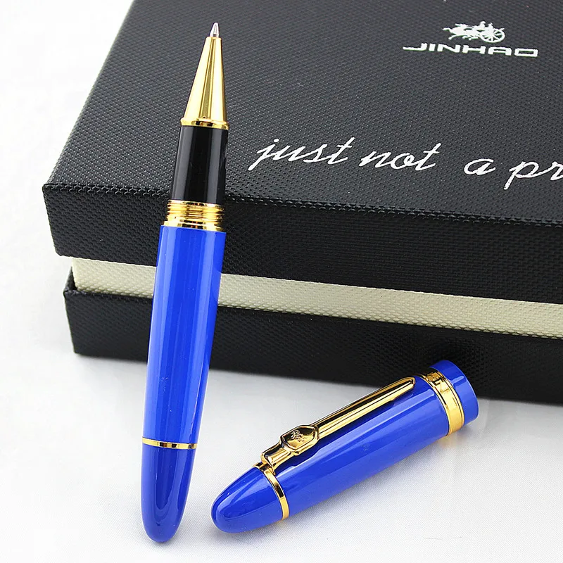 Jinhao Шариковая ручка оранжевая ручка с серебряной клипсой материал Эсколар шариковая ручка Caneta Роскошные школьные канцелярские принадлежности