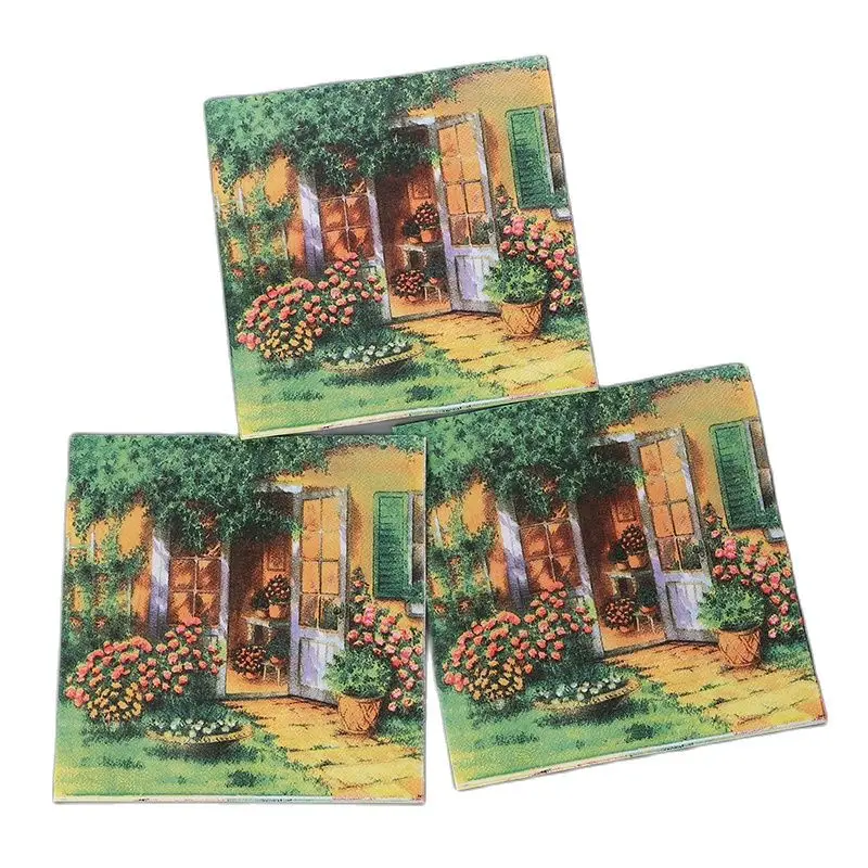 

33*33cm 20Pcs Decoupage Vintage Servilletas Forest Garden Napkins Paper for Wedding Birthday Party Tissues Table Decoration
