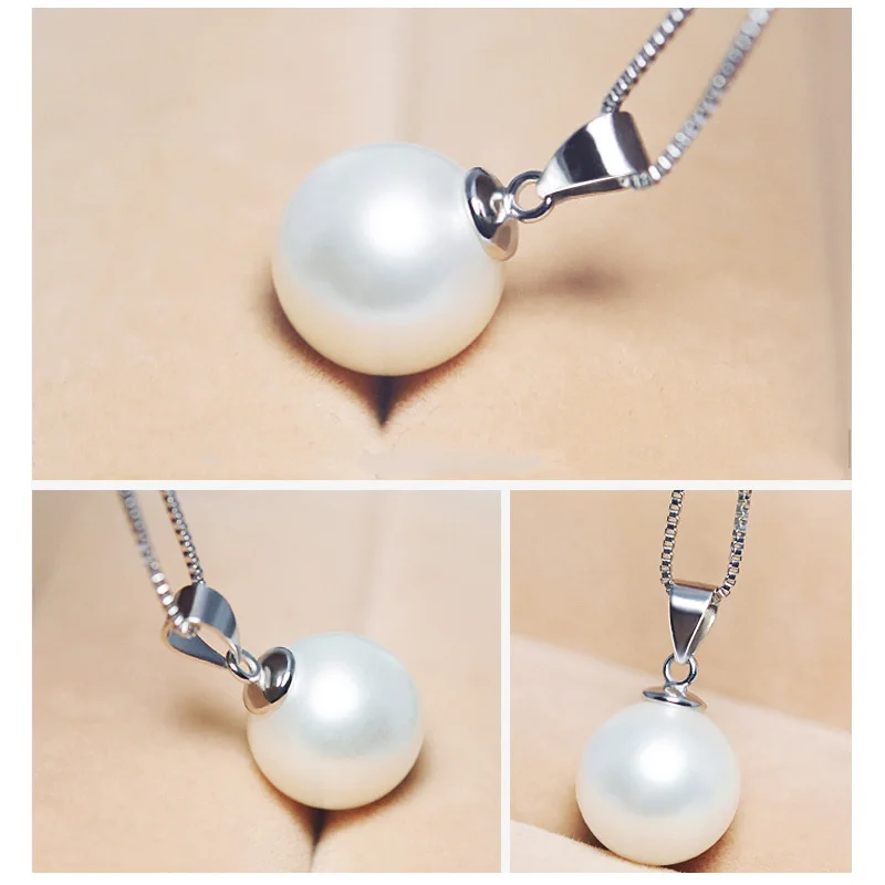 Ожерелье из серебра 925 пробы с жемчужной подвеской 8 мм | Украшения и аксессуары