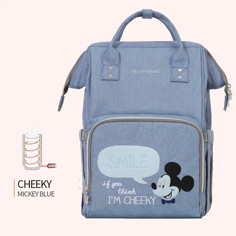 Disney Микки детские пеленки сумка рюкзак для мамы Мода Многофункциональная Сумка для коляски большой емкости детские подгузники сумка органайзер